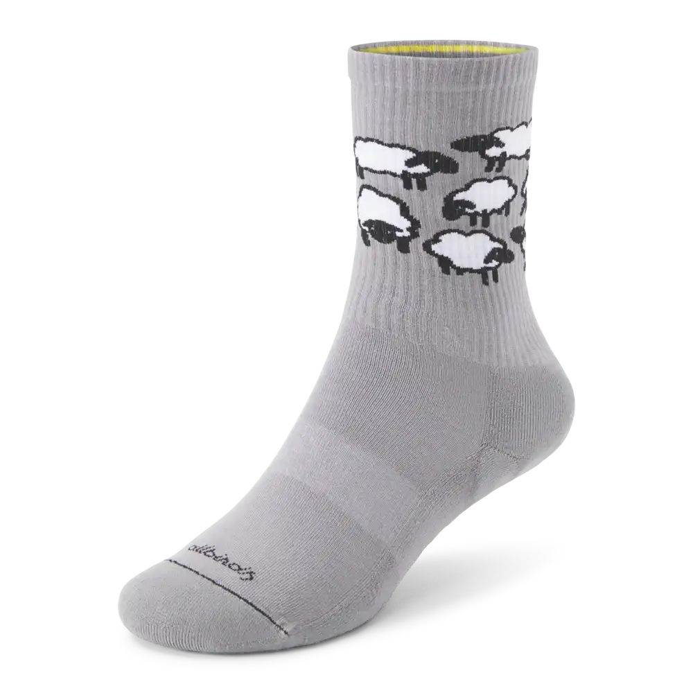 Anytime Crew Sock - Medium Grey/Blizzard (Natural Black) - Sheep
